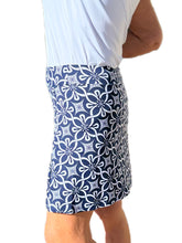 Load image into Gallery viewer, Pull-on Zip Skort with UPF50+ Geometric Flowers Navy
