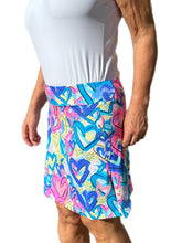 Load image into Gallery viewer, Pull-on Zip Skort with UPF50+ Hearts Multicolor
