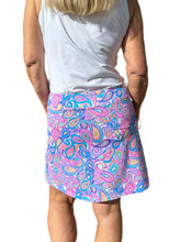 Load image into Gallery viewer, Pull-on Zip Skort with UPF50+ Paisley
