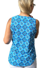 Load image into Gallery viewer, Keyhole Sleeveless Top with UPF50+ Turtles Navy
