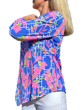 Load image into Gallery viewer, Asymmetrical Hemline Top with UPF50+ Lily Blue
