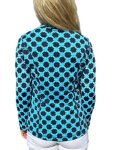 Load image into Gallery viewer, Zip-Up Long Sleeve Jacket with UPF50+ Ropes Navy/Aqua
