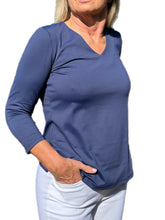 Load image into Gallery viewer, V-Neck Top with UPF50+ Navy
