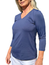 Load image into Gallery viewer, V-Neck Top with UPF50+ Navy
