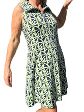Load image into Gallery viewer, Zipper Swing Dress  with UPF50+ Palm Tree Navy
