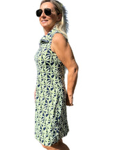 Load image into Gallery viewer, Zipper Swing Dress  with UPF50+ Palm Tree Navy
