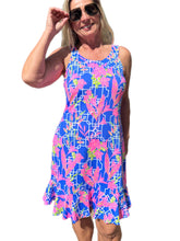 Load image into Gallery viewer, Ruffle Dress with UPF50+ Lily Blue
