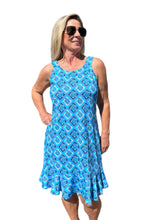 Load image into Gallery viewer, Ruffle Dress with UPF50+ Turtles Navy
