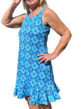 Load image into Gallery viewer, Ruffle Dress with UPF50+ Turtles Navy
