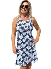 Load image into Gallery viewer, Ruffle Dress with UPF50+ Daisy Navy
