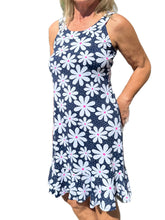 Load image into Gallery viewer, Ruffle Dress with UPF50+ Daisy Navy
