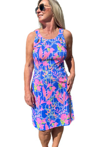 Cut-out Sleeveless Dress with UPF50+ Lily Blue