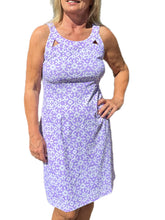 Load image into Gallery viewer, Cut-out Sleeveless Dress with UPF50+ Geometric Flowers Lilac
