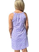 Load image into Gallery viewer, Keyhole Sleeveless Dress with UPF50+ Geometric Flowers Lilac
