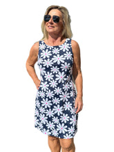 Load image into Gallery viewer, Classic Shift Dress with UPF50+ Daisy Navy
