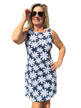 Load image into Gallery viewer, Classic Shift Dress with UPF50+ Daisy Navy
