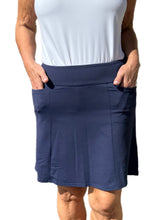 Load image into Gallery viewer, 17&quot; Pull-on Skort with UPF50+ Navy
