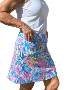 17" Pull-on Skort with UPF50+ Pickle Ball White
