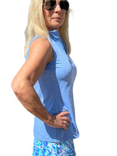 Load image into Gallery viewer, High Zip-Neck Sleeveless Top with UPF50+ Clear Periwinkle
