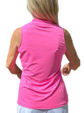 Load image into Gallery viewer, High Zip-Neck Sleeveless Top with UPF50+ Bright Hot Pink
