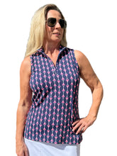 Load image into Gallery viewer, High Zip-Neck Sleeveless Top with UPF50+ Martinis
