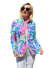 Load image into Gallery viewer, Zip-Up Long Sleeve Jacket with UPF50+ Hearts Multicolor

