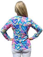 Load image into Gallery viewer, Zip-Up Long Sleeve Jacket with UPF50+ Hearts Multicolor
