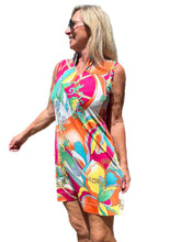 Load image into Gallery viewer, Sleeveless Mandarina-Collar Mini Bodycon Dress Monaco Brights
