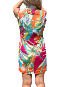 Sleeveless Mandarina-Collar Mini Bodycon Dress Monaco Brights
