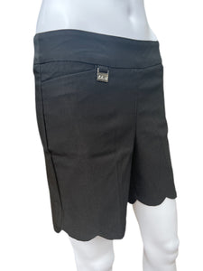 5" Inseam Pull-on Stretch Shorts with Scalloped Hemline